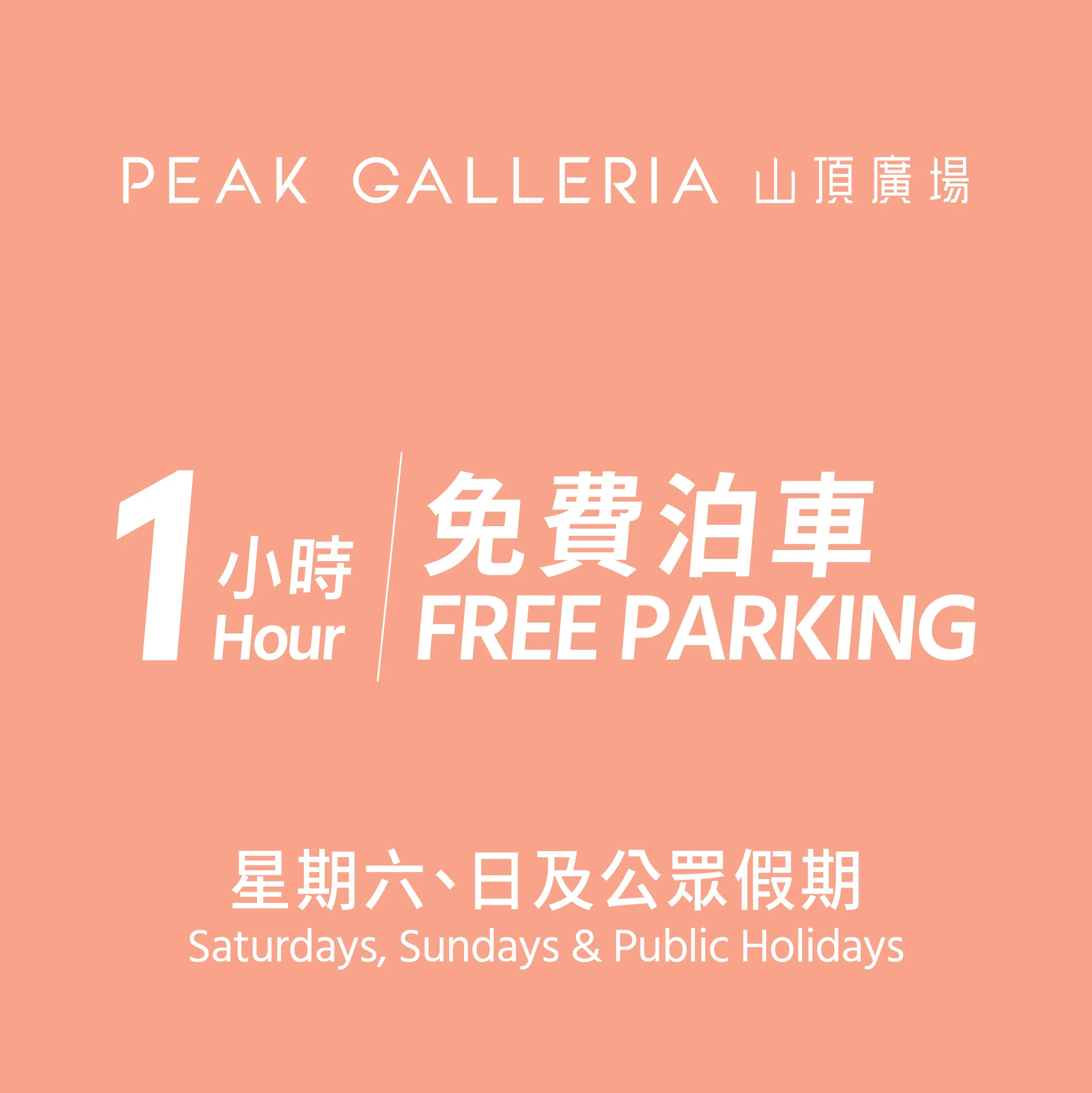Peak Galleria parking promotion